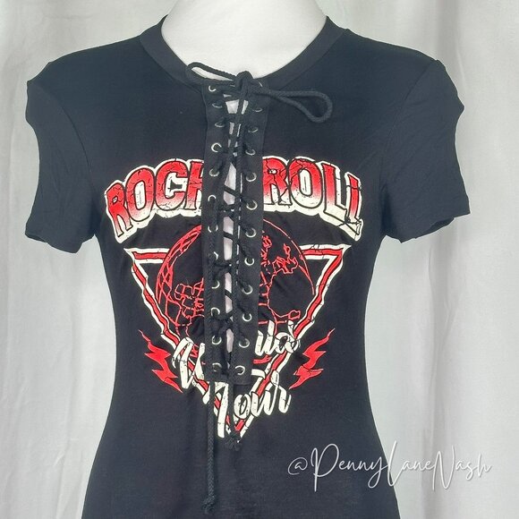 NWT Windsor Rock Babe Lace-Up Graphic Dress Black - Picture 4 of 9